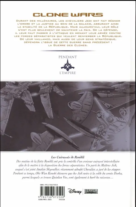 Verso de l'album Star Wars - Clone Wars Tome 7 Les cuirassés de Rendili