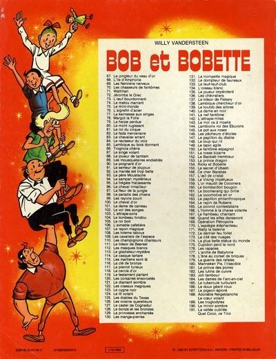 Verso de l'album Bob et Bobette Tome 191 La vallée oubliée / Quel Coco, ce Tico