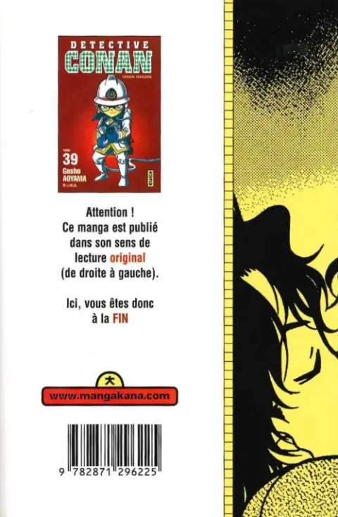 Verso de l'album Détective Conan Tome 39