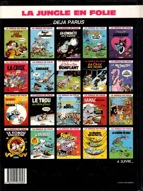 Verso de l'album La Jungle en folie Tome 20 La guerre du golf