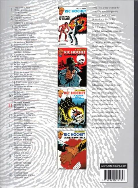 Verso de l'album Ric Hochet Intégrale Tome 11