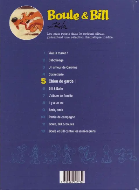 Verso de l'album Boule & Bill Tome 5 Chien de garde !
