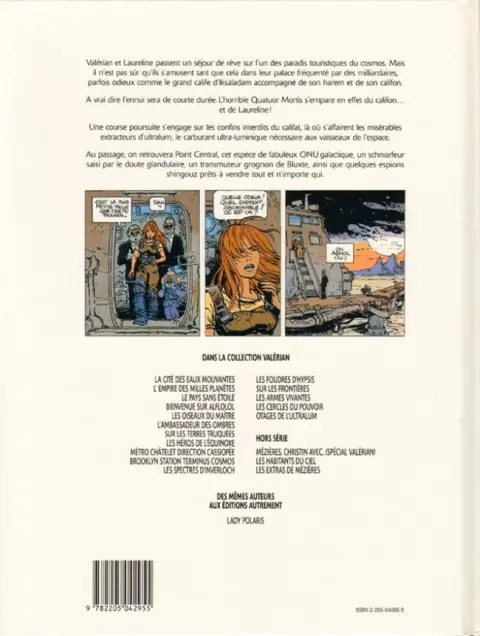 Verso de l'album Valérian Tome 16 Otages de l'Ultralum