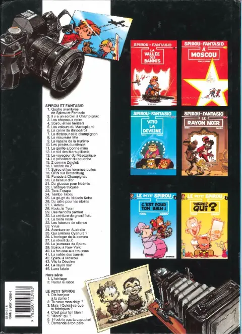 Verso de l'album Spirou et Fantasio Tome 25 Le gri-gri du Niokolo-Koba