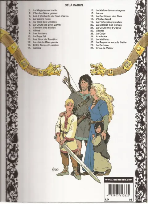Verso de l'album Thorgal Tome 24 Arachnéa