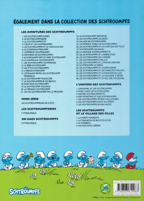 Verso de l'album Les Schtroumpfs Tome 17 Le Schtroumpfeur de bijoux