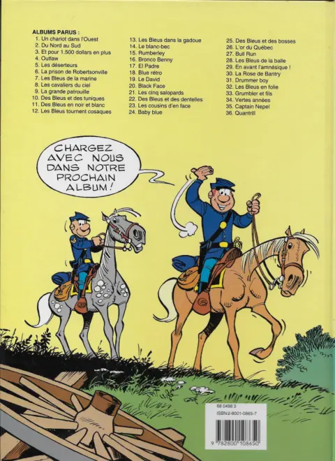 Verso de l'album Les Tuniques Bleues Tome 8 Les cavaliers du ciel