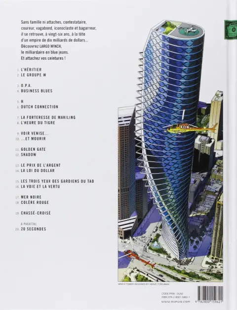 Verso de l'album Largo Winch Tome 18 Colère rouge