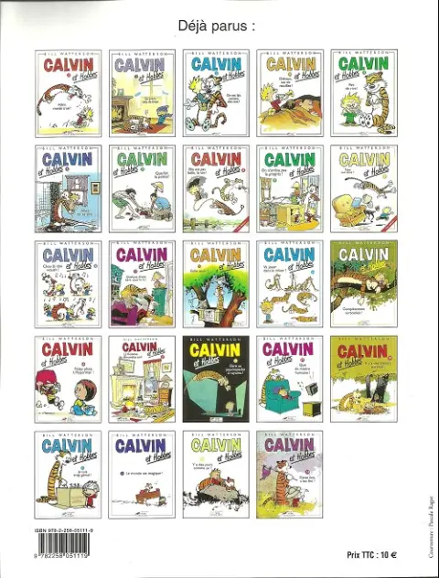 Verso de l'album Calvin et Hobbes Tome 19 Que de misère humaine !