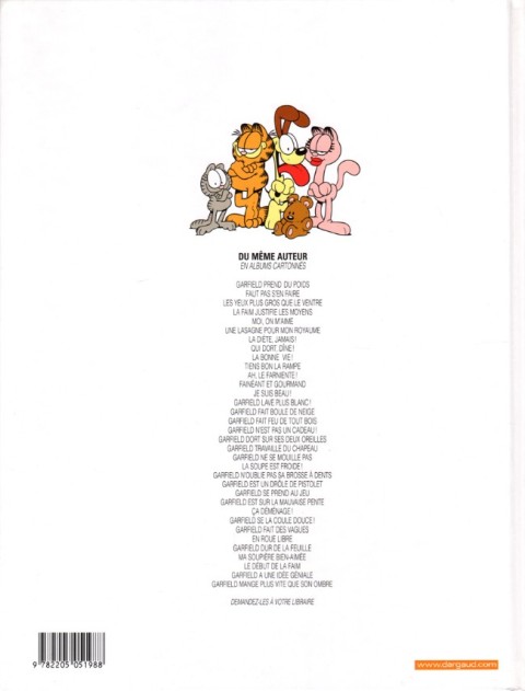 Verso de l'album Garfield Tome 33 Garfield a une idée géniale
