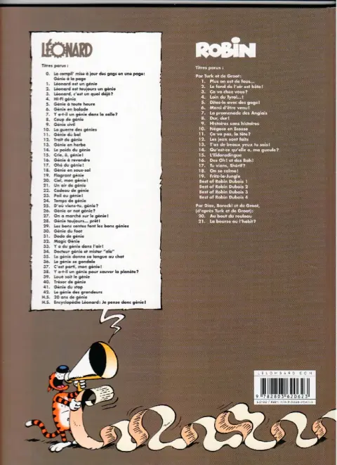 Verso de l'album Léonard Tome 35 Le génie donne sa langue au chat