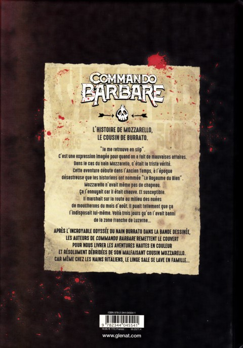Verso de l'album Commando Barbare Mozzarello le chaotique