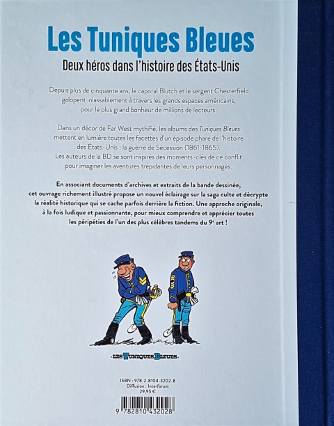 Verso de l'album Les Tuniques Bleues Deux héros dans l'histoire des États-Unis