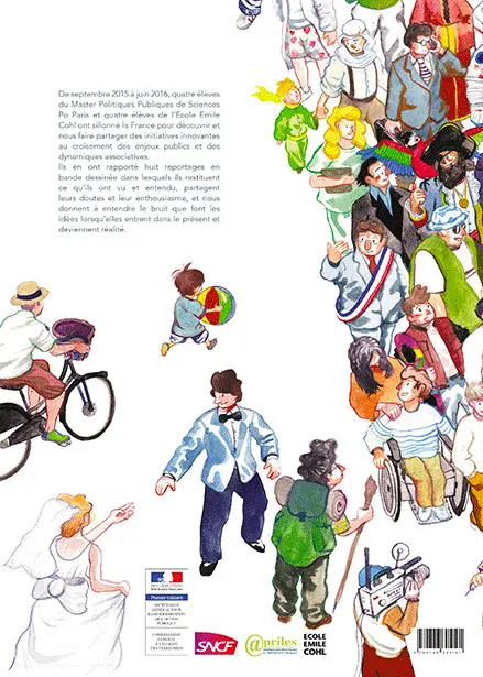 Verso de l'album Le bruit des idées Innovations territoriales en bande dessinée
