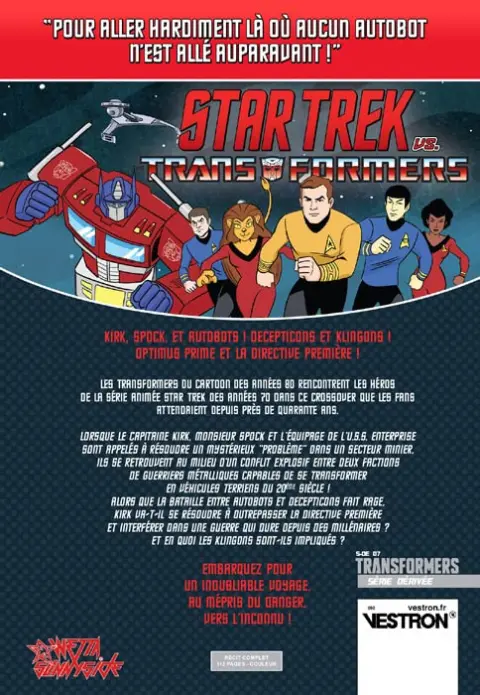 Verso de l'album Star Trek vs Transformers