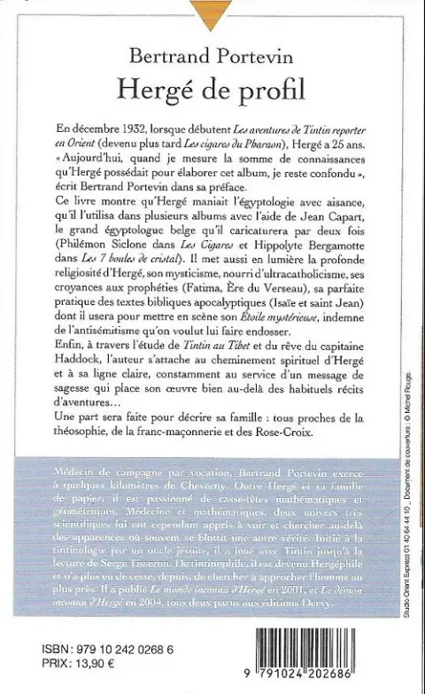 Verso de l'album Hergé de profil Une étoile plus mystérieuse du tout !