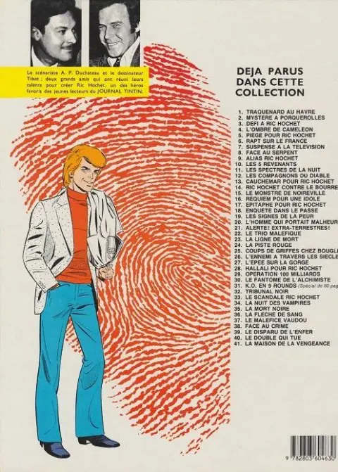 Verso de l'album Ric Hochet Tome 39 Le disparu de l'enfer