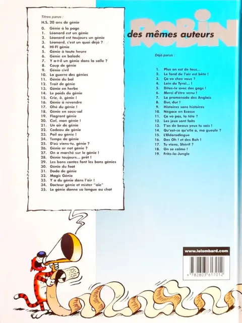 Verso de l'album Léonard Tome 3 Léonard, c'est un quoi, déjà ?
