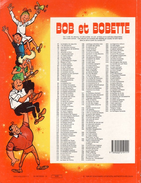 Verso de l'album Bob et Bobette Tome 210 La jeune fille joyeuse