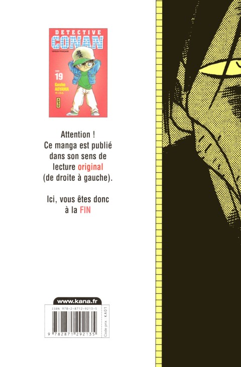 Verso de l'album Détective Conan 19