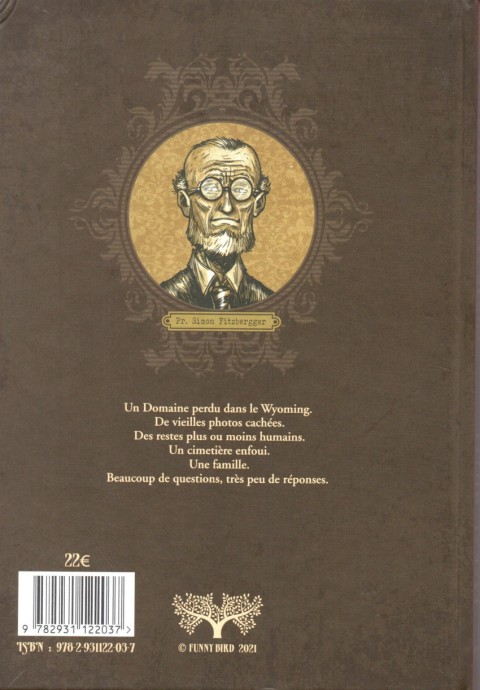 Verso de l'album Portraits de famille L'inventaire du professeur Fitzbergger