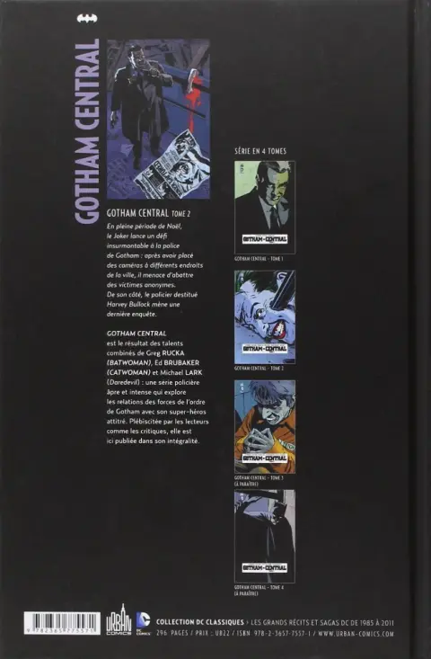 Verso de l'album Gotham Central Tome 2