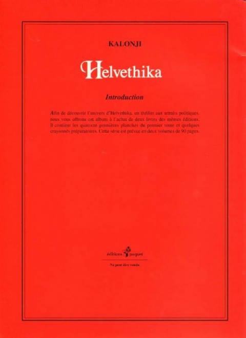 Verso de l'album Helvethika