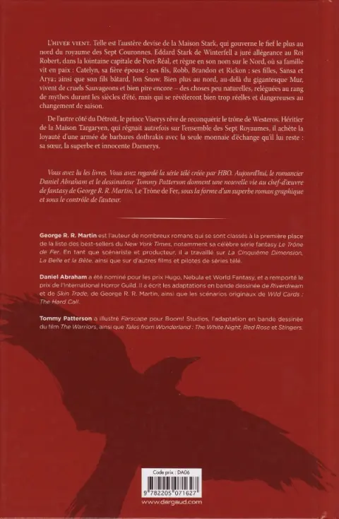 Verso de l'album A Game of Thrones - Le Trône de fer Volume III