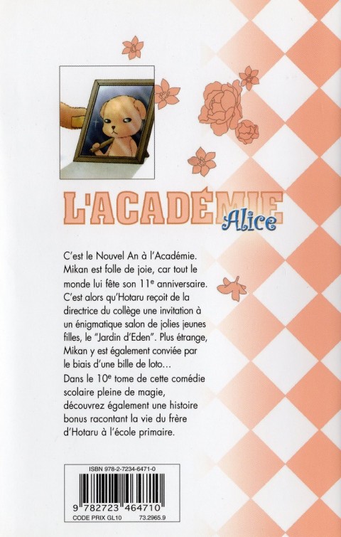 Verso de l'album L'Académie Alice 10