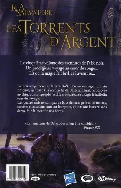 Verso de l'album La Légende de Drizzt Livre V Les Torrents d'Argent