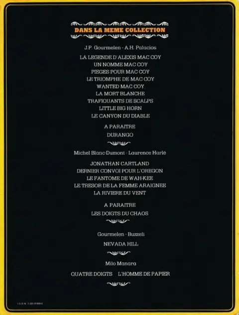 Verso de l'album Mac Coy Tome 9 Le canyon du diable