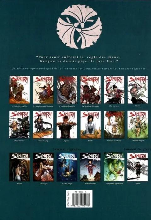 Verso de l'album Samurai Légendes Tome 5 Trompeuses apparences