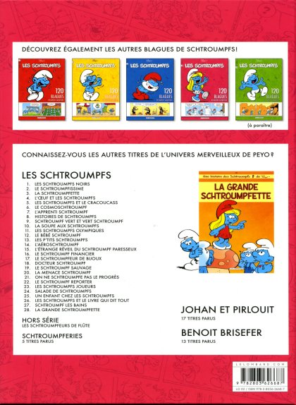 Verso de l'album 120 blagues de Schtroumpfs Tome 4 120 blagues et autres surprises