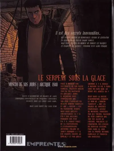 Verso de l'album Secrets - Le serpent sous la glace Tome 3