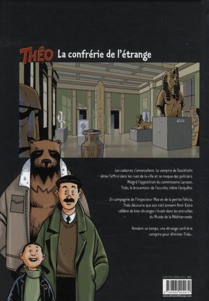 Verso de l'album Théo Tome 2 Le sang de la momie : La confrérie de l'étrange