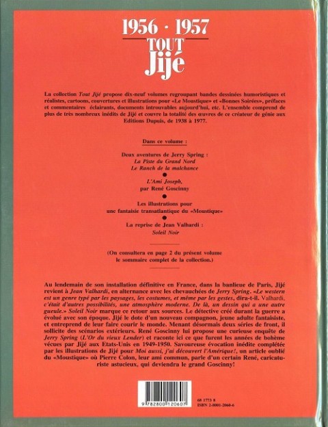 Verso de l'album Tout Jijé Tome 5 1956-1957