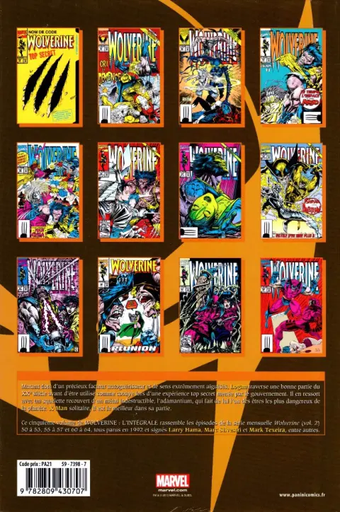 Verso de l'album Wolverine - L'Intégrale Tome 5 1992