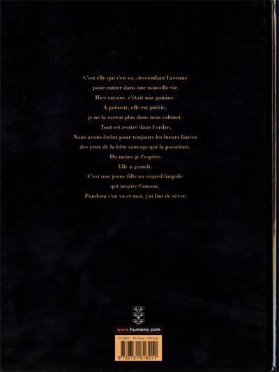 Verso de l'album Les Yeux de Pandora