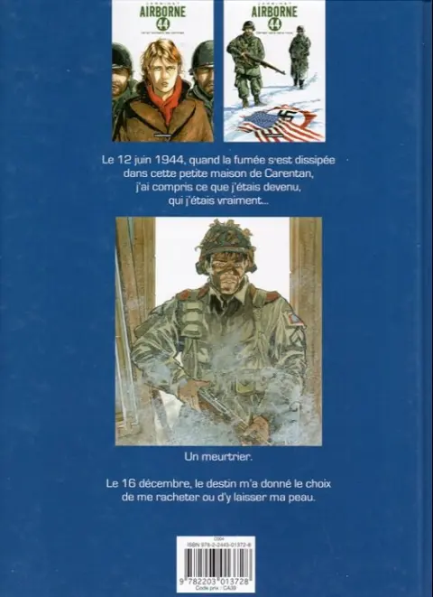 Verso de l'album Airborne 44 Tome 1 Là où tombent les hommes