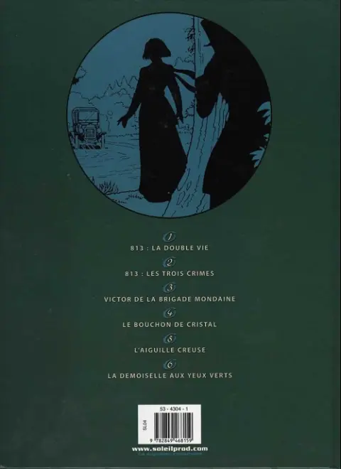 Verso de l'album Arsène Lupin Soleil Tome 6 La demoiselle aux yeux verts