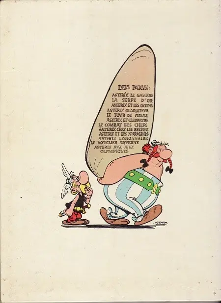 Verso de l'album Astérix Tome 1 Astérix le gaulois