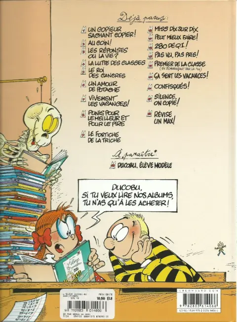 Verso de l'album L'Élève Ducobu Tome 4 La lutte des classes