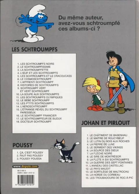 Verso de l'album Johan et Pirlouit Tome 7 La flèche noire