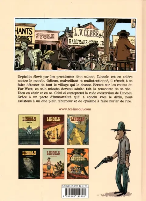 Verso de l'album Lincoln Tome 1 Crâne de bois