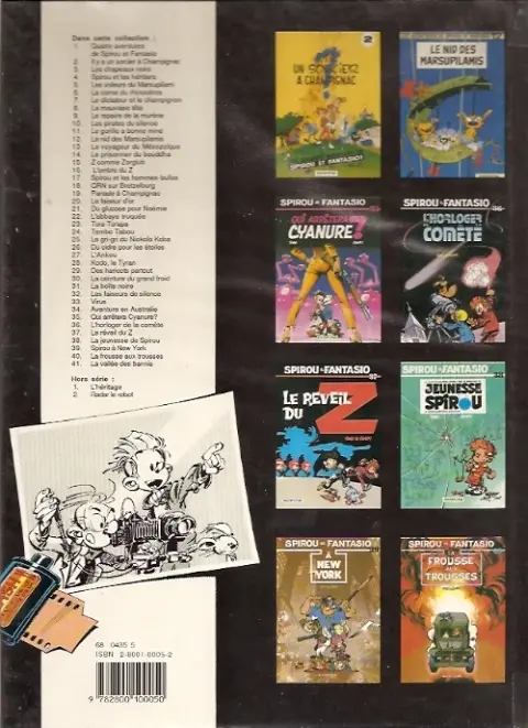 Verso de l'album Spirou et Fantasio Tome 3 Les chapeaux noirs