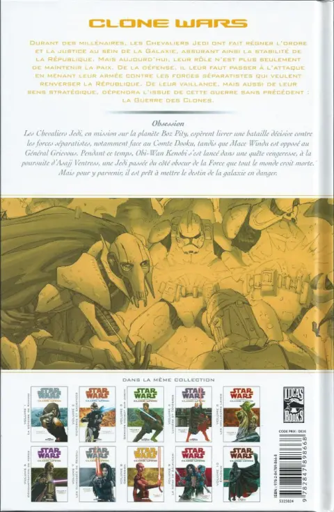 Verso de l'album Star Wars - Clone Wars Tome 8 Obsession