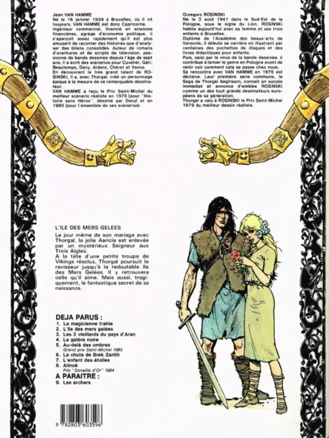 Verso de l'album Thorgal Tome 2 L'Île des Mers gelées