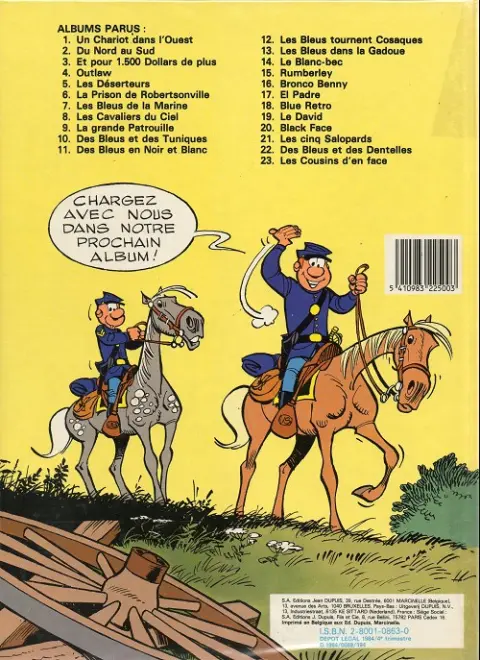 Verso de l'album Les Tuniques Bleues Tome 6 La prison de Robertsonville
