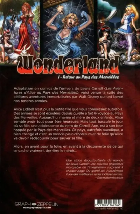 Verso de l'album Wonderland 1 Retour au Pays des Merveilles