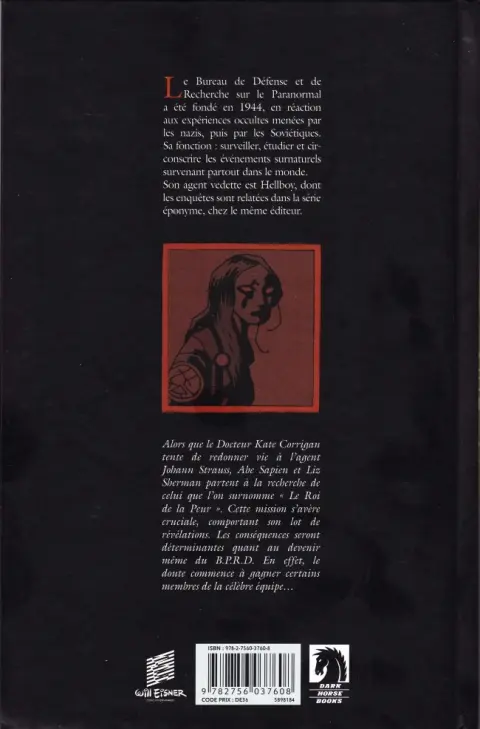 Verso de l'album B.P.R.D. Tome 11 Le Roi de la Peur